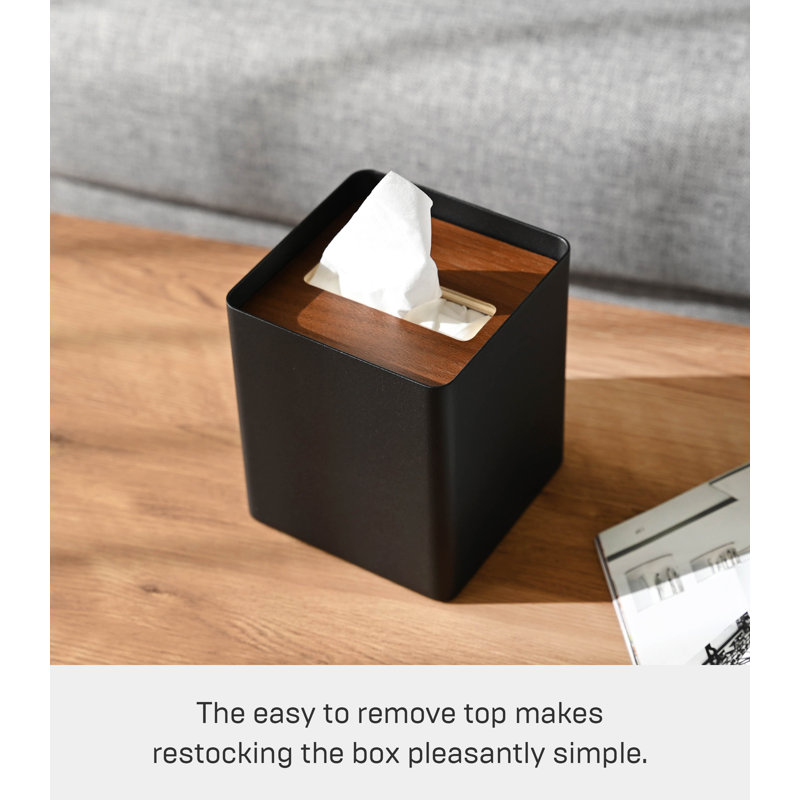 Yamazaki Home Square Reusable Tissue Box Cover Metal